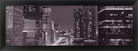 Framed Wacker Drive, River, Chicago, Illinois, USA Print