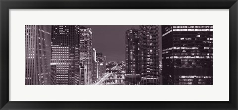 Framed Wacker Drive, River, Chicago, Illinois, USA Print