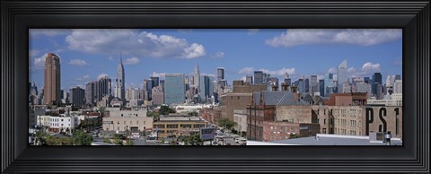 Framed Aerial View Of An Urban City, Queens, NYC, New York City, New York State, USA Print