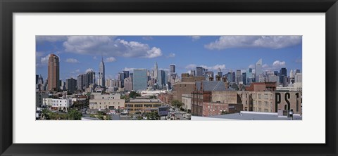 Framed Aerial View Of An Urban City, Queens, NYC, New York City, New York State, USA Print