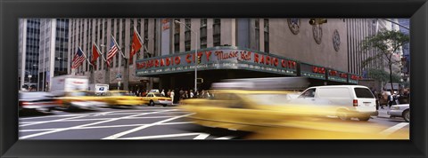 Framed Cars in front of a building, Radio City Music Hall, New York City, New York State, USA Print