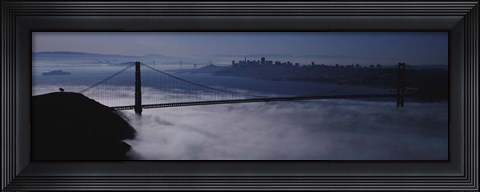 Framed USA, California, San Francisco, Fog over Golden Gate Bridge Print