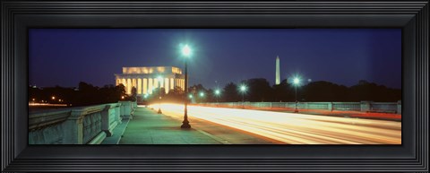 Framed Night, Lincoln Memorial, District Of Columbia, USA Print
