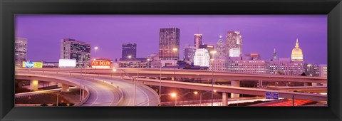 Framed USA, Georgia, Atlanta, Skyline at dusk Print