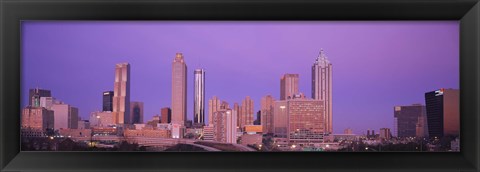 Framed Skyscrapers against a purple sky, Atlanta, Georgia, USA Print