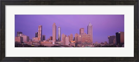 Framed Skyscrapers against a purple sky, Atlanta, Georgia, USA Print