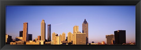Framed Sun shining on skyscrapers in Atlanta, Georgia, USA Print