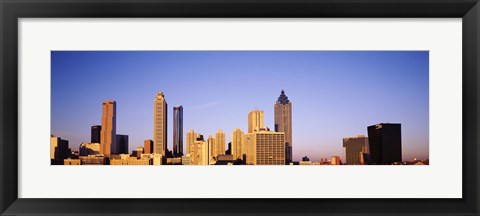 Framed Sun shining on skyscrapers in Atlanta, Georgia, USA Print