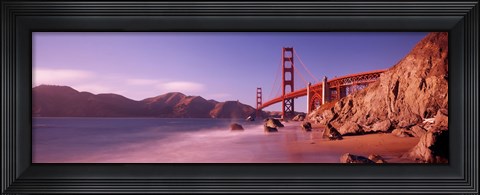 Framed Golden Gate Bridge and Mountain View Print