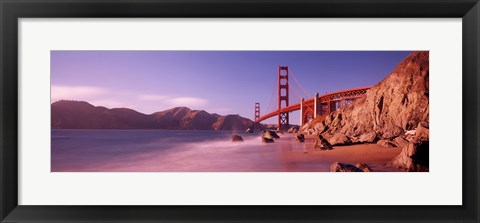 Framed Golden Gate Bridge and Mountain View Print