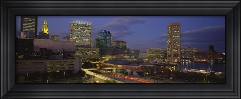 Framed High angle view of a cruise ship docked at a harbor, Inner Harbor, Baltimore, Maryland, USA Print