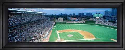 Framed High angle view of spectators in a stadium, Wrigley Field, Chicago Cubs, Chicago, Illinois, USA Print