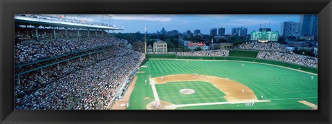 Framed High angle view of spectators in a stadium, Wrigley Field, Chicago Cubs, Chicago, Illinois, USA Print