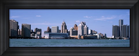 Framed Detroit Waterfront, Michigan Print