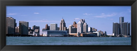 Framed Detroit Waterfront, Michigan Print