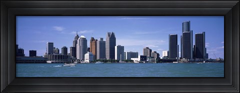 Framed Detroit Waterfront, Michigan Print