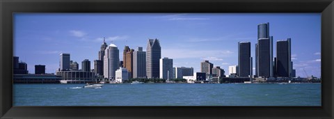 Framed Detroit Waterfront, Michigan Print