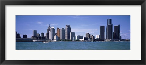 Framed Detroit Waterfront, Michigan Print