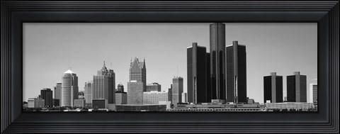 Framed Skyscrapers In The City, Detroit, Michigan, USA Print