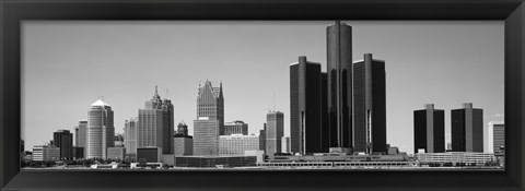 Framed Skyscrapers In The City, Detroit, Michigan, USA Print