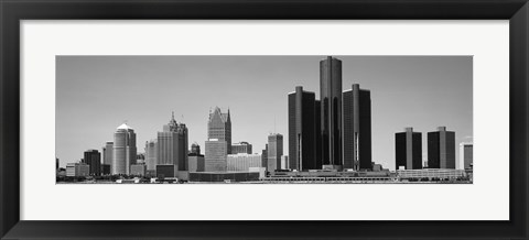 Framed Skyscrapers In The City, Detroit, Michigan, USA Print