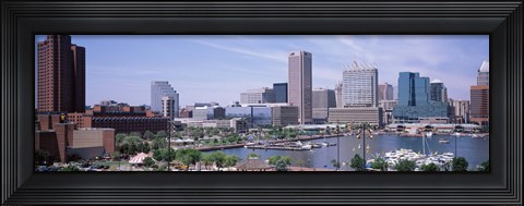 Framed USA, Maryland, Baltimore, High angle view of Inner Harbor Print