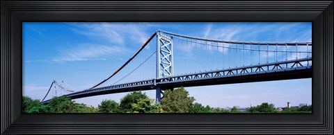 Framed USA, Philadelphia, Pennsylvania, Benjamin Franklin Bridge over the Delaware River Print