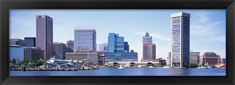 Framed USA, Maryland, Baltimore, Skyscrapers along the Inner Harbor Print