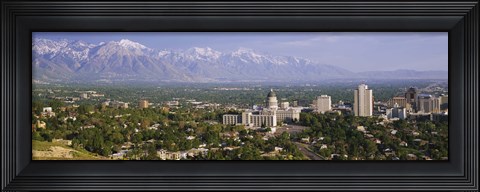 Framed High angle view of a city, Salt Lake City, Utah, USA Print