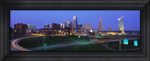 Framed Kansas City, Missouri at Night Print
