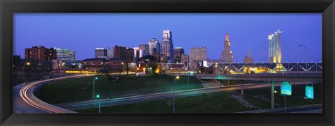 Framed Kansas City, Missouri at Night Print