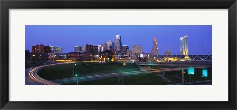 Framed Kansas City, Missouri at Night Print