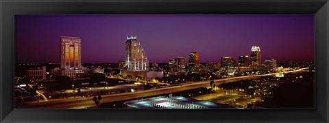 Framed Orlando, Florida at Night Print