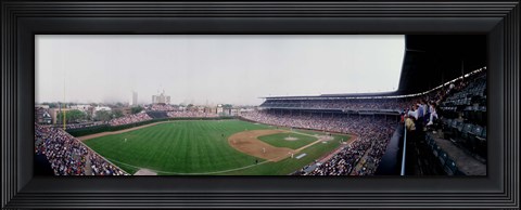 Framed Spectators watching a baseball mach in a stadium, Wrigley Field, Chicago, Cook County, Illinois, USA Print