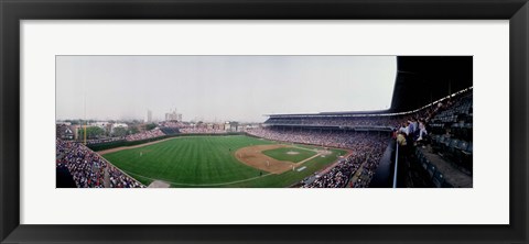 Framed Spectators watching a baseball mach in a stadium, Wrigley Field, Chicago, Cook County, Illinois, USA Print