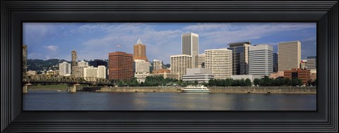 Framed Skyscrapers at the waterfront, Portland, Multnomah County, Oregon, USA Print