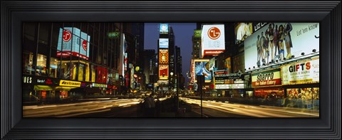 Framed Shopping malls in a city, Times Square, Manhattan, New York City, New York State, USA Print