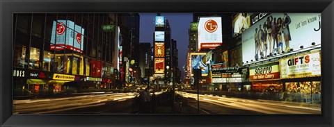 Framed Shopping malls in a city, Times Square, Manhattan, New York City, New York State, USA Print