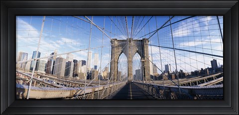 Framed Railings of a bridge, Brooklyn Bridge, Manhattan, New York City, New York State, USA, (pre Sept. 11, 2001) Print