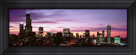 Framed Skyscrapers At Dusk, Chicago Print