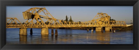 Framed Drawbridge across a river, The Sacramento-San Joaquin River Delta, California, USA Print