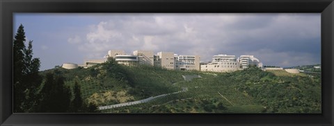 Framed Low angle view of a museum on top of a hill, Getty Center, City of Los Angeles, California, USA Print