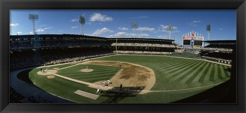 Framed High angle view of a baseball match in progress, U.S. Cellular Field, Chicago, Cook County, Illinois, USA Print