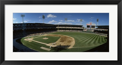 Framed High angle view of a baseball match in progress, U.S. Cellular Field, Chicago, Cook County, Illinois, USA Print