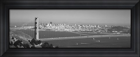 Framed Golden Gate Bridge, San Francisco, California, USA (black &amp; white) Print
