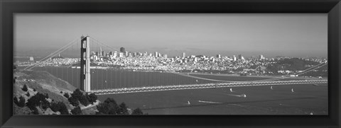 Framed Golden Gate Bridge, San Francisco, California, USA (black &amp; white) Print