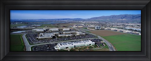Framed Aerial View, Silicon Valley Business Campus, San Jose, California, USA Print