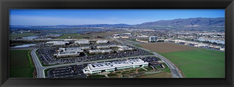 Framed Aerial View, Silicon Valley Business Campus, San Jose, California, USA Print