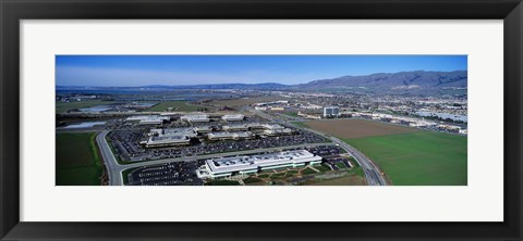 Framed Aerial View, Silicon Valley Business Campus, San Jose, California, USA Print