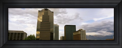 Framed Buildings in a city with mountains in the background, Tucson, Arizona, USA Print